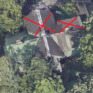 Uždengti stogo pažymėta vietą