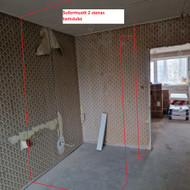 Gipso pertvarų, korubo montavimas