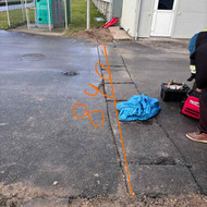 Po darbų asfaltą  ir atstatyti gal 3 kv trinkelių