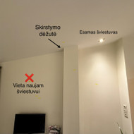 Sieninio šviestuvo pajungimas