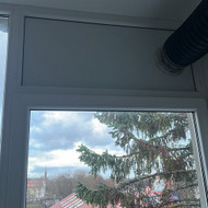 Balta plokste vietoj stiklo paketo plastikiniam lange