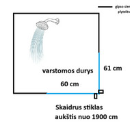 Dušo stiklinių durų gamyba ir montavimas