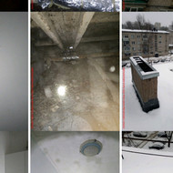 Stogo darbai, bėga į butą tirpstančio sniego vanduo