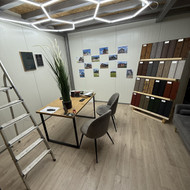 12m2 ofiso  įtiampiamos lubos su led