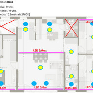 Įtempiamos lubos, montavimas- 100m2 Vilniaus r.