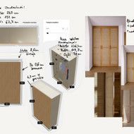 Spintos durų gamyba (medis + ratanas/drobė)