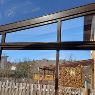 Pakabinti į stiklinė terasa aliuminio karnizus