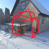 Ieškau meistrų, galinčių pastatyti priestatą prie sodo namelio