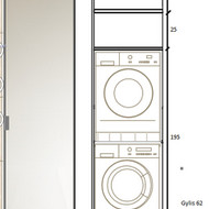 Skalbimo mašinos ir džiovyklės spintelė
