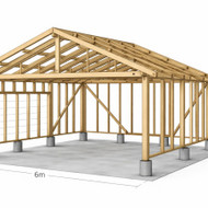 Karkasinio garazo statyba 6x7
