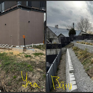 Žemės pagrindo ruošimas, atraminės sienutės iš Benders blokų sudėjimas