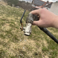 Lauko vandens kranelio keitimas