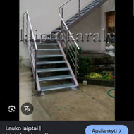 Metalinių laiptų iš lauko gamyba Šiauliai, 4 metrai.