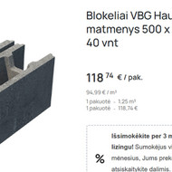 Reikia pervežti dvi paletes pamatinių blokeliu