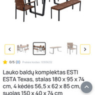 Reikia pervežti surinktą lauko baldų komplektą