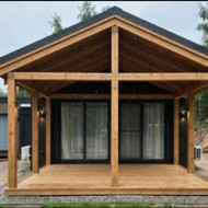 5×5 medinė stoginė ir po stogine terasa