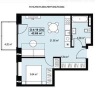Reikalingas interjero techninis projektas ir 3D vizualizacijos 42,68 m² butui