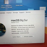 Apple Macbook Pro macOS programinės įrangos atnaujinimas